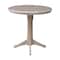 International Concepts Round 36 in Rd Top Pedestal Table, 12 in Leaf, 34.9 inH, Adjust Ht, Washed Gray Taupe, 36 W, 48 L, Wood K09-36RXT-27B-6B - alternate 2